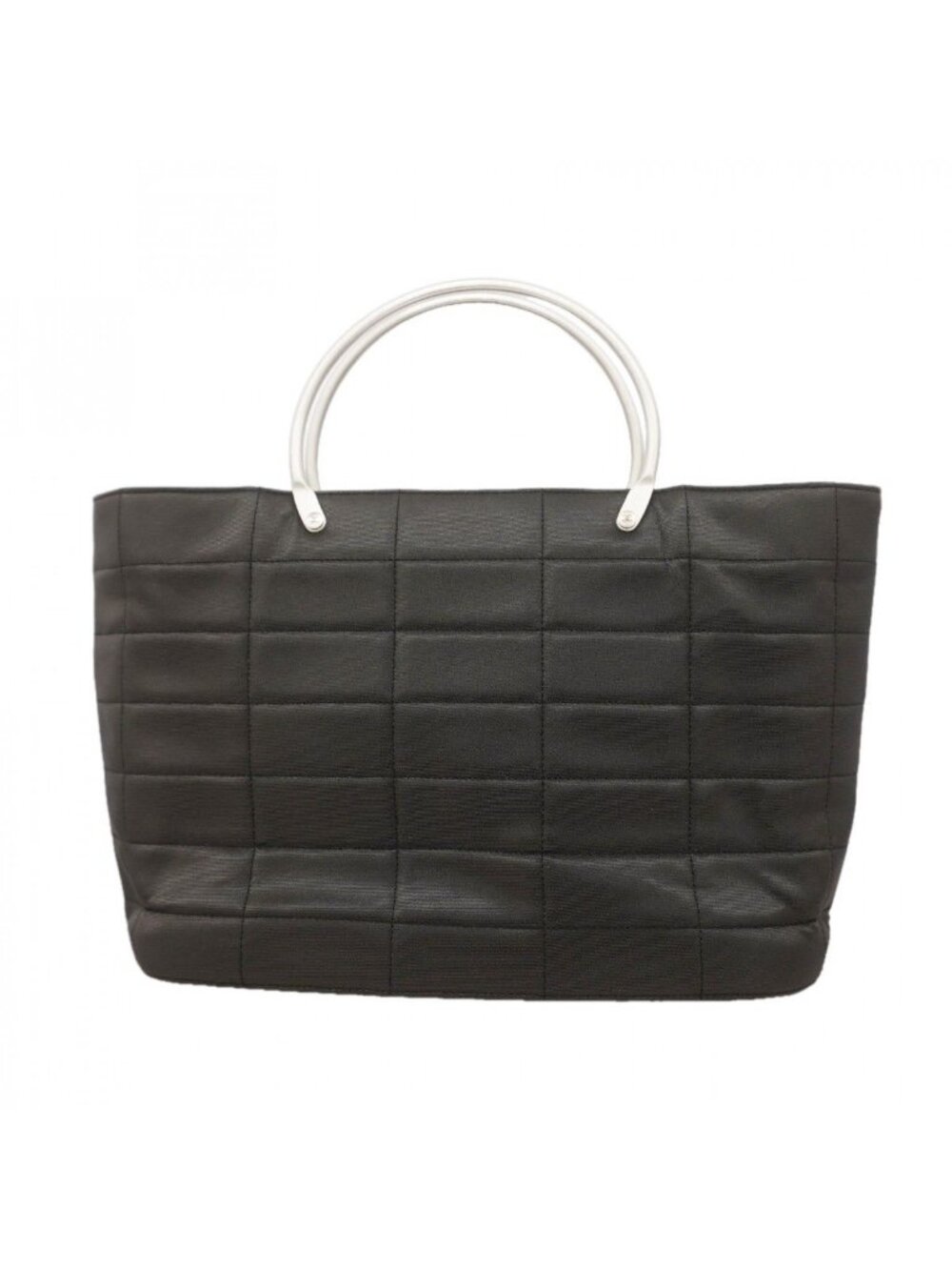 Chanel Handbag Chocolate Bar Nylon Black Silver